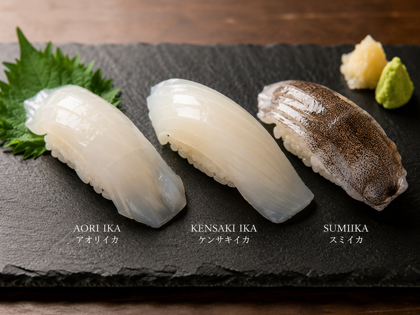 あおりいか、剣先いか、すみいかなど寿司に使われるいかの種類