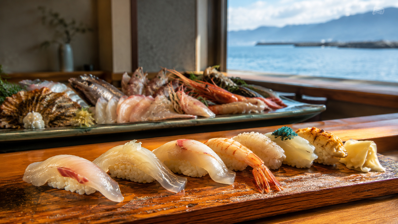 富山湾の魚を使った寿司カウンター