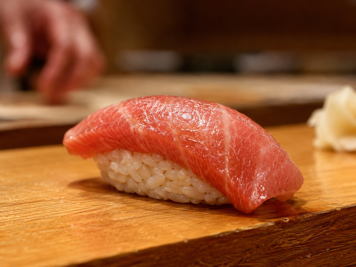 シャリの酢と脂のある魚が均衡する寿司