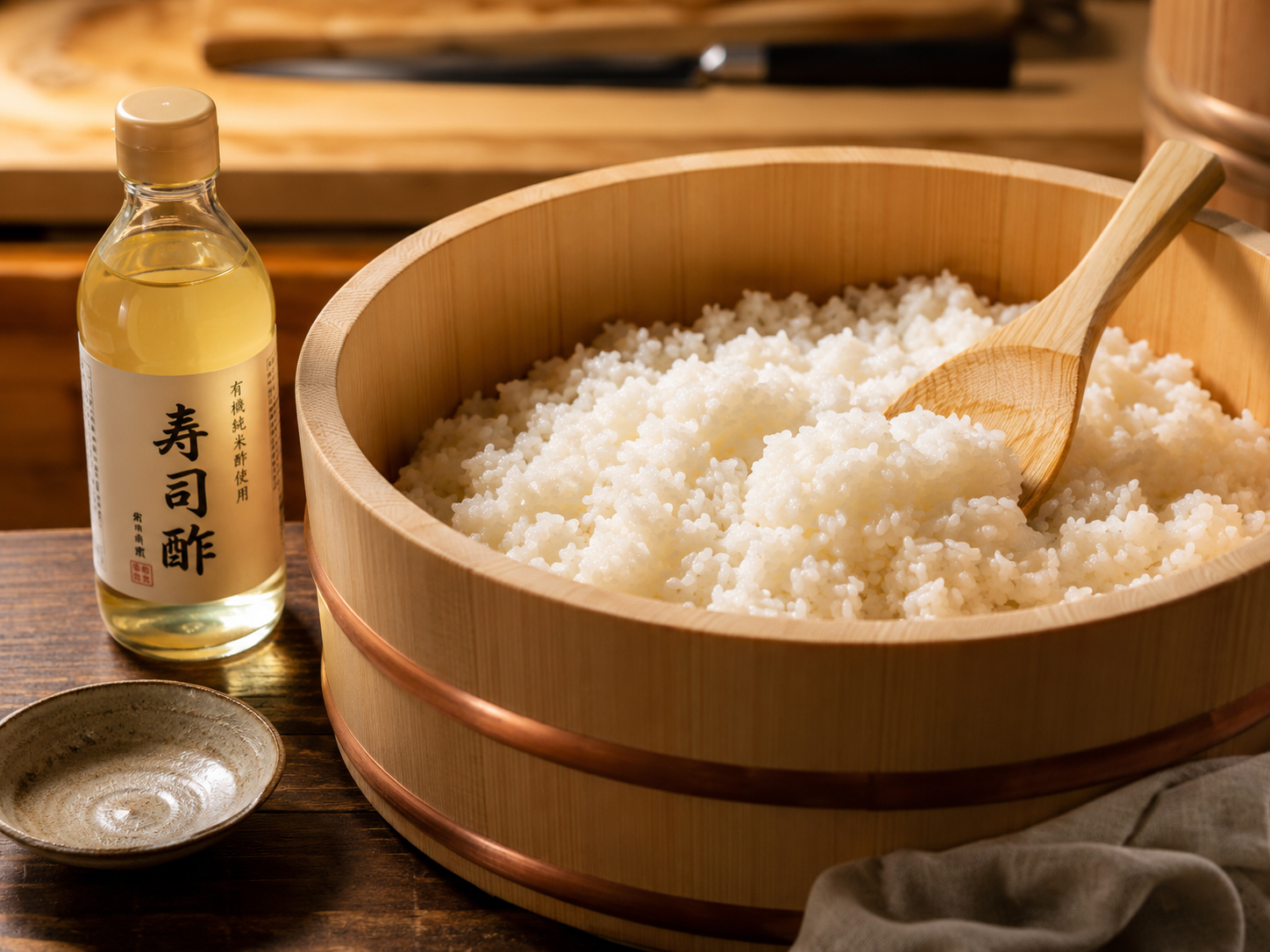 飯台の中で酢を合わせられる寿司飯